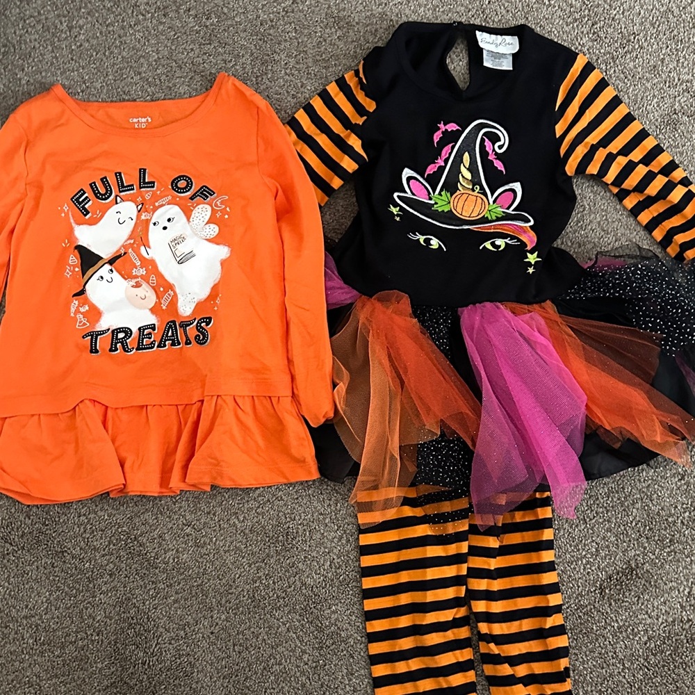 Emily Rose Halloween Ghost and Witch Set - Orange and Black